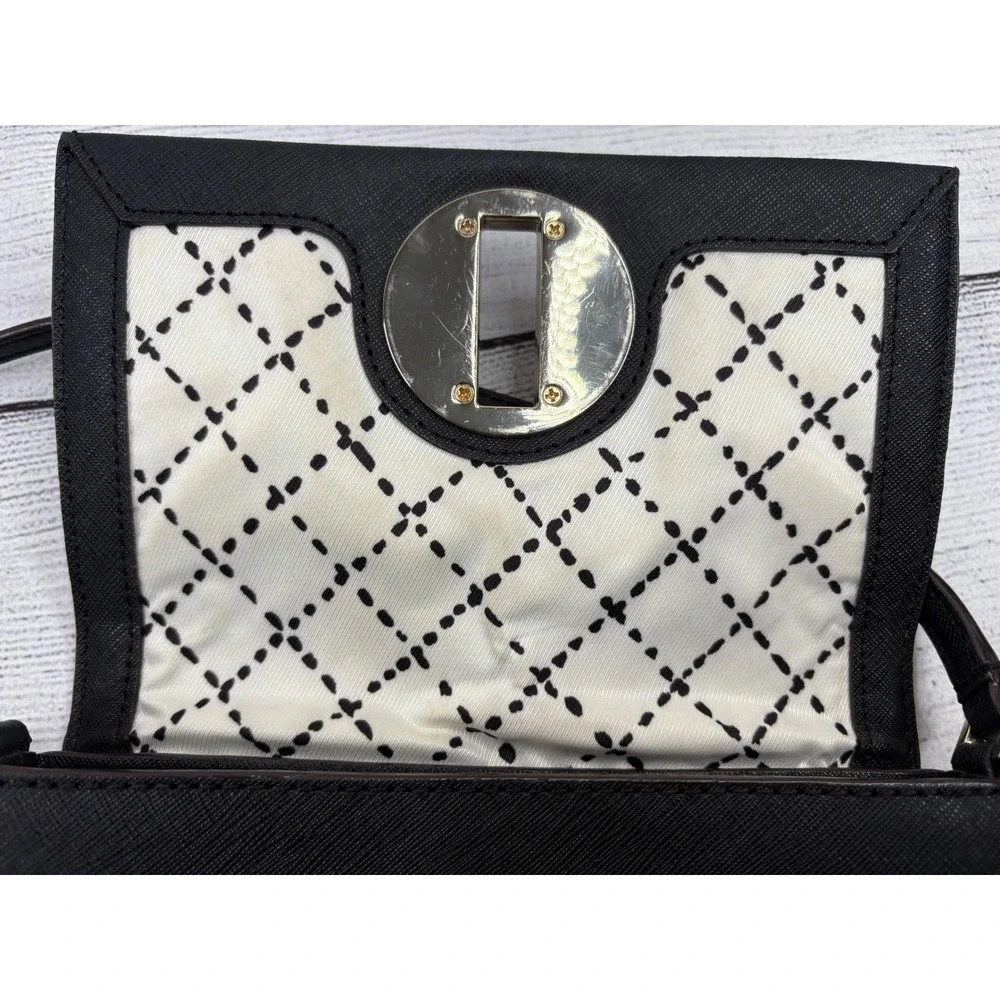 Kate Spade New York Crossbody Bag Black Leather Satchel‎ Designer Purse